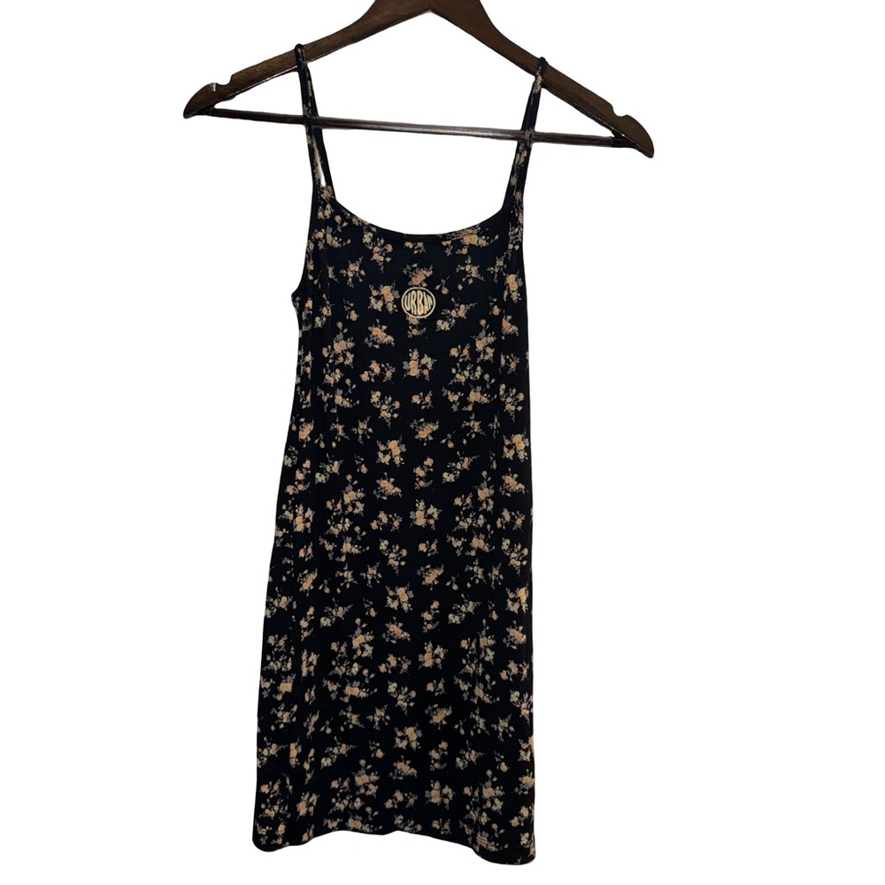 Urban Outfitters URBN Floral Slip Dress Black Mini Size S P Cottagecore - Picture 2 of 6
